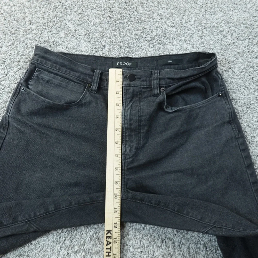 Proof Jeans Mens 31X30 Dark Black Denim Pants Slim Straight‎ Stretch Huckberry